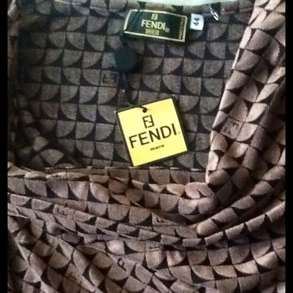 Authentic Fendi Logo Print Slip Dress